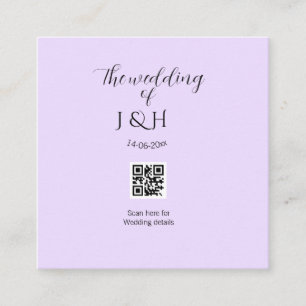 Carte De Visite Carré Le mariage du nom du couple ajouté détail du scan