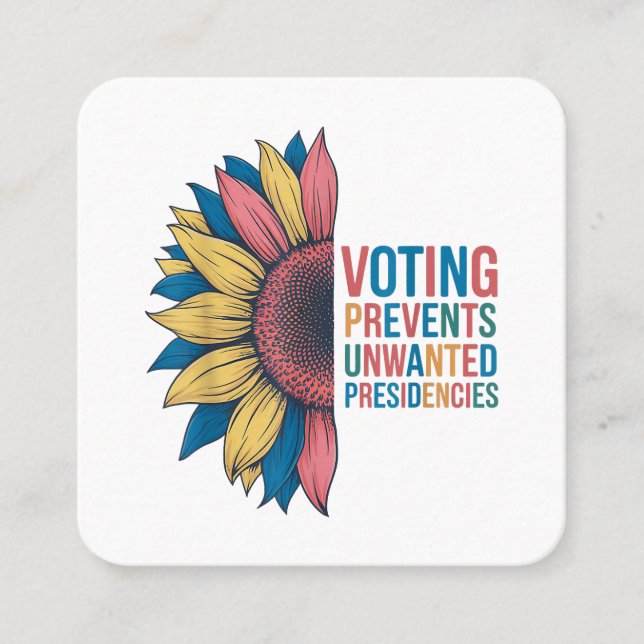 Carte De Visite Carré Le Vote Empêche Les Présidences Indésirées Le Dési (Devant)