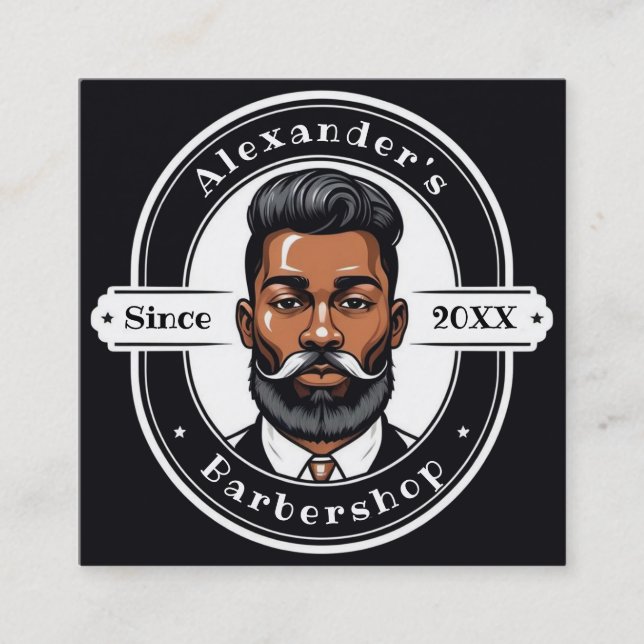 Carte De Visite Carré L'Élégant Africain Américain Personnaliser (Devant)