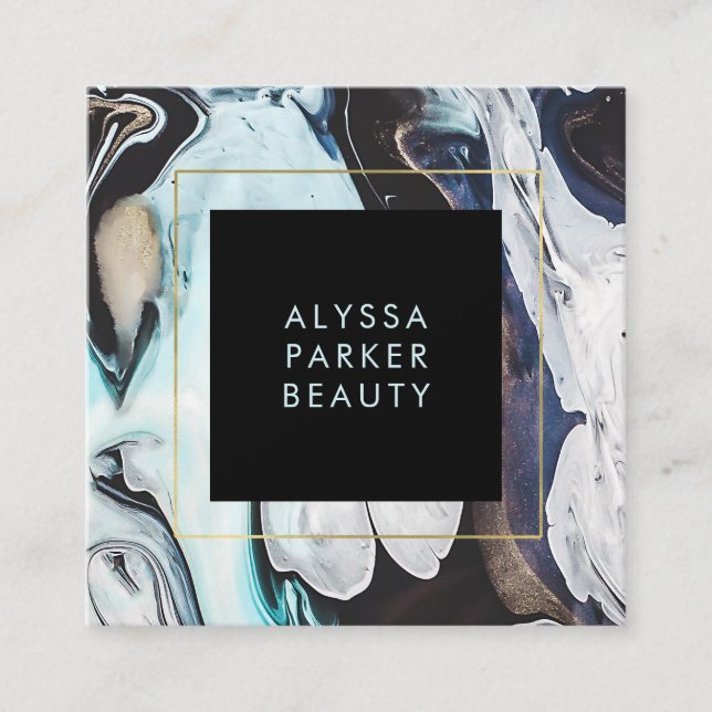 Carte De Visite Carré L'encre moderne Glam frôle le noir (Devant)