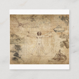 Carte De Visite Carré Léonard de Vinci L'Homme Vitruvien