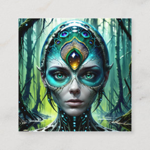 Carte De Visite Carré Les géants cybernétiques biomécaniques futuristes 