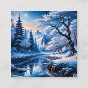 Carte De Visite Carré Les hivers Frosty Stardust sont magiques. L'air es