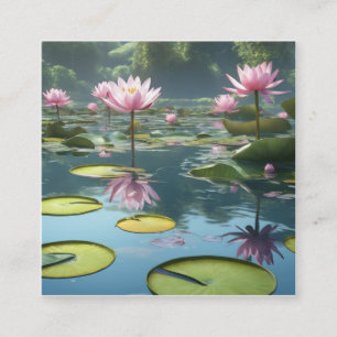 Carte De Visite Carré Les nymphes Water Lily sont parmi les plus beaux