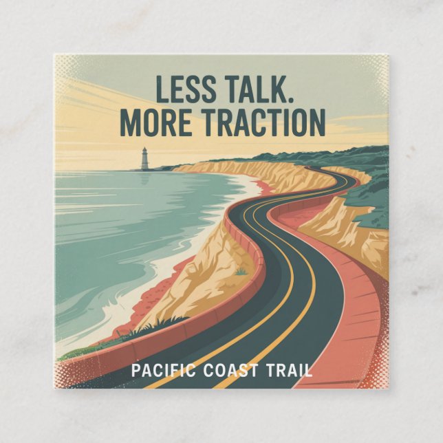Carte De Visite Carré Less Talk. More Traction (Devant)