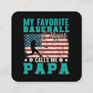 Carte De Visite Carré L'homme Mon Joueur de Baseball Préféré M'appelle P