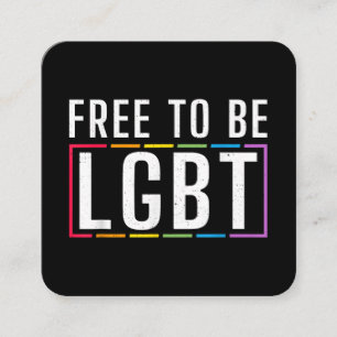 Carte De Visite Carré Libre d'être LGBT Bisexual Lesbian Gay pride