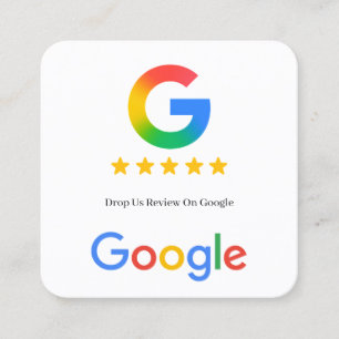 Carte De Visite Carré Lien QR Code de révision Google sans contact
