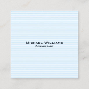 Carte De Visite Carré Lignes bleues tendance Moderne minimaliste Profess