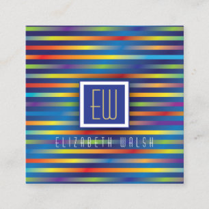 Carte De Visite Carré Lignes de dégradé minimalistes modernes et élégant