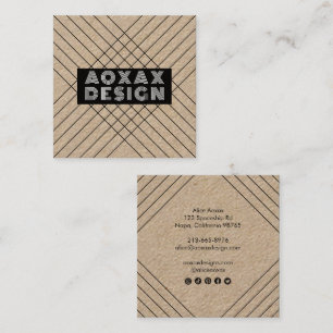 Carte De Visite Carré Lignes minimalistes Formes Abstraites Unique Graph