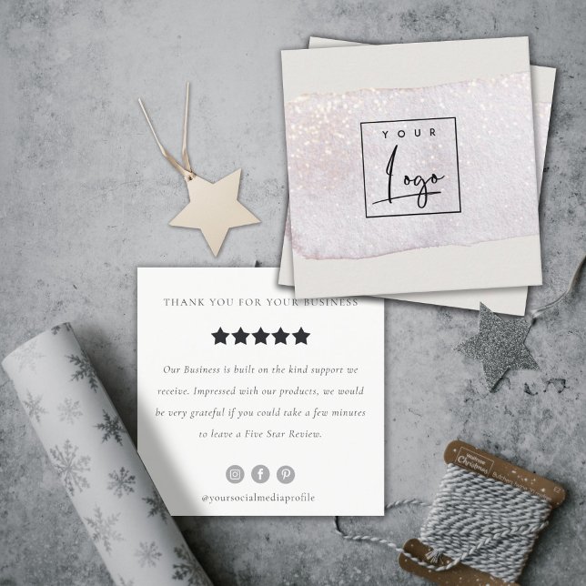 Carte De Visite Carré Lilac Brush Stoke Monogramme Demande de révision L (Créateur téléchargé)