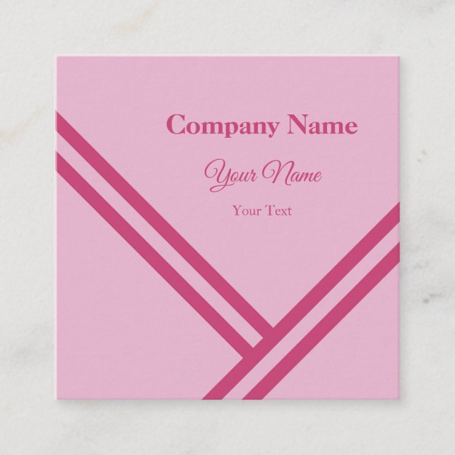 Carte De Visite Carré Lilac Pink Diagonal Stripes Design Graphique Moder (Devant)