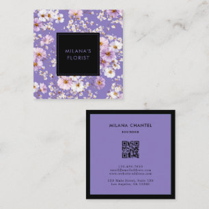 Carte De Visite Carré Lilas Daisy Fleuriste Fleur Moderne Tendance