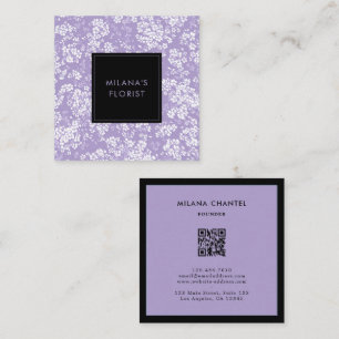 Carte De Visite Carré Lilas Daisy Fleuriste Fleur Moderne Tendance
