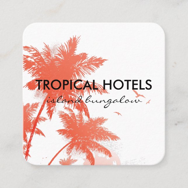 Carte De Visite Carré L'île tropicale (Devant)