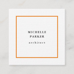 Carte De Visite Carré Linen tendance minimaliste professionnel