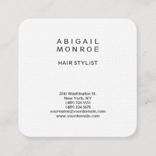 Carte De Visite Carré Linge moderne minimaliste professionnel blanc clai
