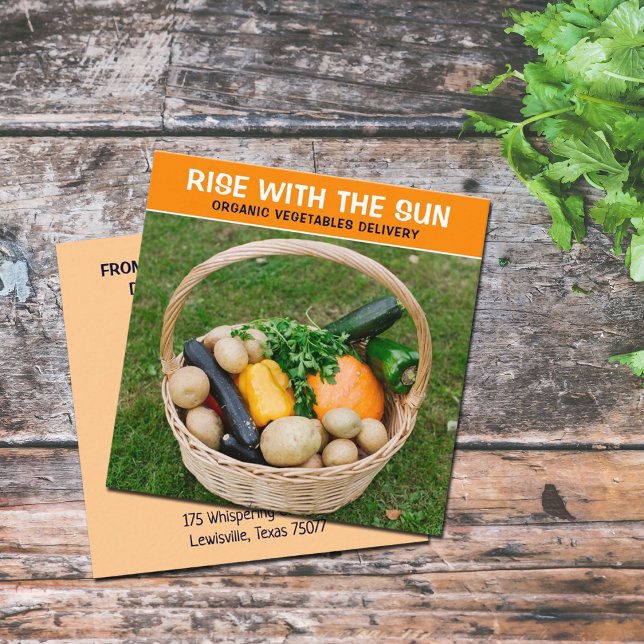 Carte De Visite Carré Livraison de légumes biologiques, (Créateur téléchargé)