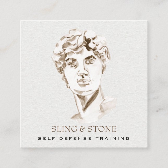 Carte De Visite Carré *~* Logo 3 QR - Mythologie Grec Dieu AP45 DAVID (Devant)