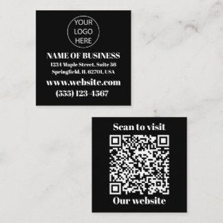 Carte De Visite Carré Logo and QR code business card