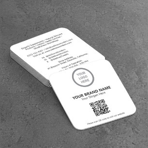 Carte De Visite Carré Logo blanc personnalisé pour les petites entrepris
