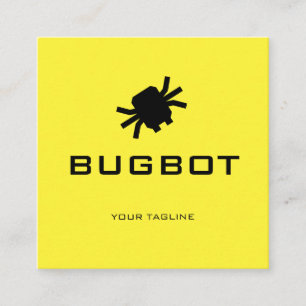 Carte De Visite Carré Logo Bugbot   Marque de technologie ou de robotiqu