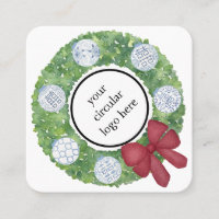Logo customisé Happy Holidays Wreath Favoriser Tag