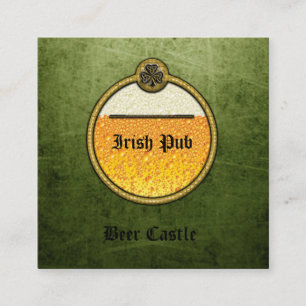 Carte De Visite Carré Logo de bière Irish Pub grunge professionnelle