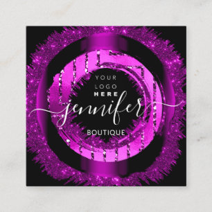 Carte De Visite Carré Logo de boutique professionnelle Parties scintilla