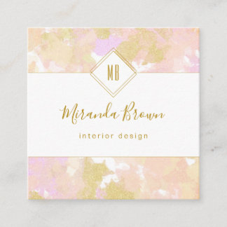 Carte De Visite Carré Logo de calligraphie élégante et moderne Abstrait