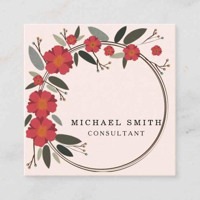 Carte De Visite Carré Logo de code QR moderne personnalisé minimaliste (Devant)