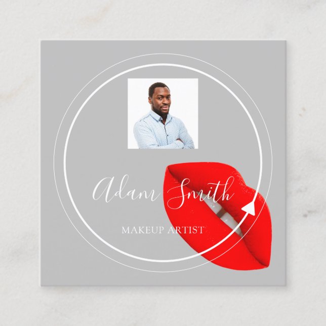 Carte De Visite Carré Logo de code QR personnalisé maquillage photo Arti (Devant)