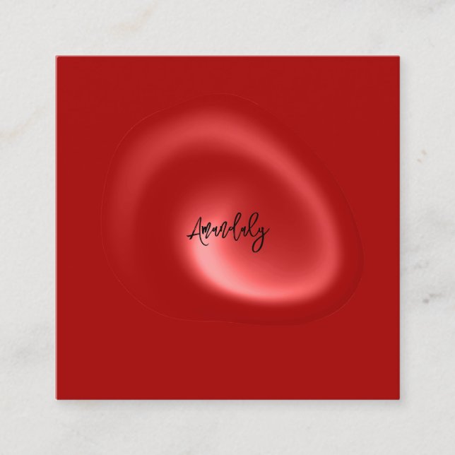 Carte De Visite Carré Logo de code QR Rouge Abstrait minimalisme moderne (Devant)