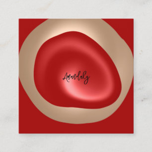 Carte De Visite Carré Logo de code QR Rouge Abstrait Noir Minimalisme