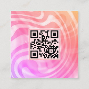 Carte De Visite Carré Logo de code QR unique Creative Light Pink