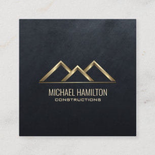 Carte De Visite Carré Logo de construction immobilière simple profession