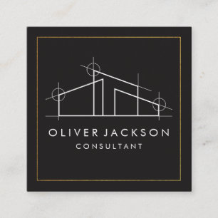 Carte De Visite Carré Logo de Home Architect