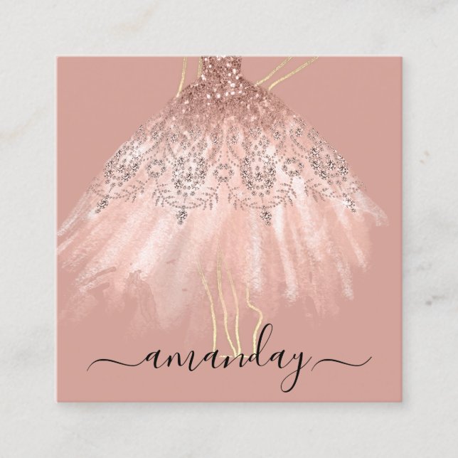 Carte De Visite Carré Logo de la Parties scintillant du concepteur de mo (Devant)