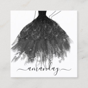 Carte De Visite Carré Logo de la Parties scintillant du concepteur de mo