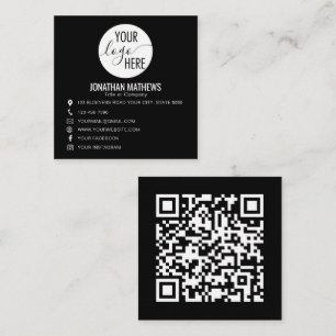 Carte De Visite Carré Logo de la société professionnelle de base noir Co