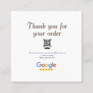 Carte De Visite Carré Logo de l'entreprise de critique Google Scan QR cr