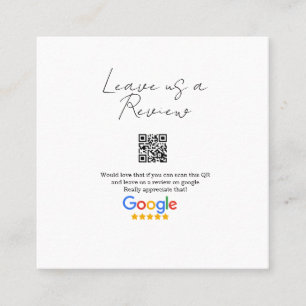 Carte De Visite Carré logo de l'entreprise de révision Google Scan QR re