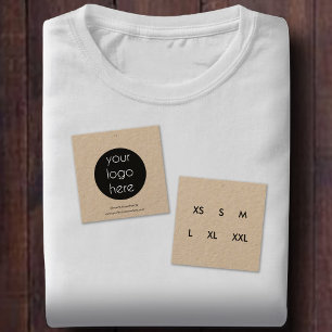 Carte De Visite Carré Logo de l'entreprise Hang Tag Tailles de couture