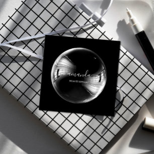 Carte De Visite Carré Logo de maquillage de beauté professionnel noir 