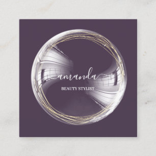 Carte De Visite Carré Logo de maquillage de beauté professionnelle Bubbl