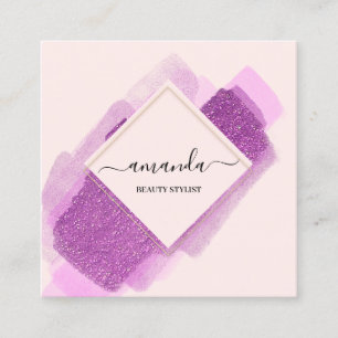 Carte De Visite Carré Logo de maquillage professionnel pour la beauté du