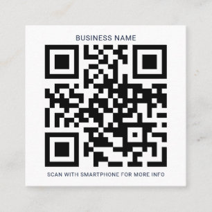 Carte De Visite Carré Logo de marque personnalisé et code QR