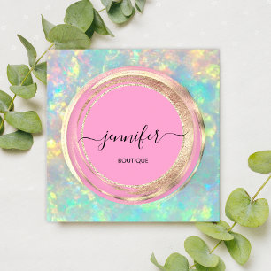 Carte De Visite Carré Logo de Parties scintillant de code QR Gold Drives