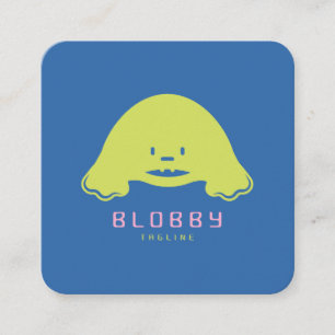 Carte De Visite Carré Logo de personnage blob Conception de marque de